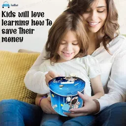 funblast Piggy Bank For Kids Space Money Saving Tin Coin Bank With Lock And Key Coin Bank image 5