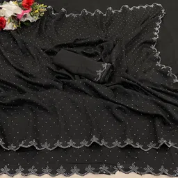 ghan sals Embellished Bollywood Silk Blend Saree image 2