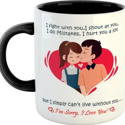 artbug I am Sorry I Love U Coffee Cup - Best Valentine Gift for Wife, Husband, Boyfriend, Girlfriend -Black Ceramic Coffee Mug-picture-12