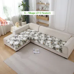 hokipo Polyester 3+2 Seater L-Shape Sofa Floral Cover-picture-11