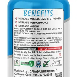 canada nutrition Bulk Gain To Increase Muscle Size With Muscle Mass Gain Formula (60 CAP,1000 MG) image 3