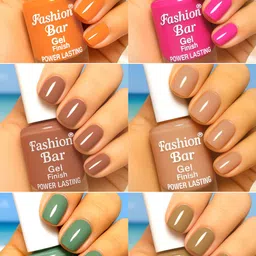 fashion bar Quick Dry Power Lasting six nail polish shades collection Set No.DF65 Multicolor-picture-20
