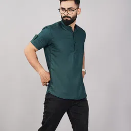 elepants Men Solid Cotton Blend Straight Kurta image 2