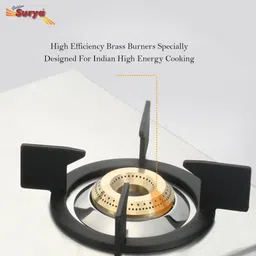 golden surya ISI Certified 3 Burner Gas Stove | Heavy Duty Stainless Steel Frame | LPG Use Stainless Steel Manual Gas Stove image 4