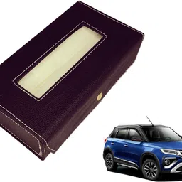 mockhe Basic-Black Tissue Box Leatherette-204 Vehicle Tissue Dispenser image 1