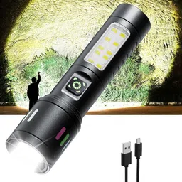 cozyfox Multi+Function+LED+Flashlight Telescopic Zoom Anti-Slip Design Front Side Light Torch image 4
