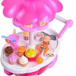 himanshu tex Luxury Sweet Shop Ice Cream Cart Trolley Shop Set for Kids,(Pink 39 Pcs) (Without Music and Light)) image 3