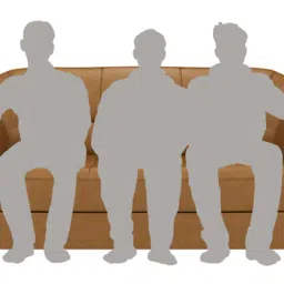 durian Berry compact Leatherette 3 Seater Sofa in Camel Brown Colour image 4