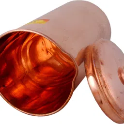 shivshakti arts Plane Shinee Design Pure Copper Jug / Pitcher With 6 Glasses - Drinkware Set - ( Capacity - 1.6 Liter ) - 7 Pieces Set Jug Glass Set image 3