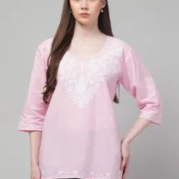 crown king garments Women Embroidered Pure Cotton Straight Kurta-picture-25
