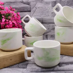 laghima jadon Pack of 6 Ceramic Coffee Cups & Tea Hotel Cup Round shape 130ML hand crafted-picture-12