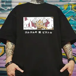 benny brooks Men Graphic Print Round Neck Cotton Blend Black T-Shirt image 1