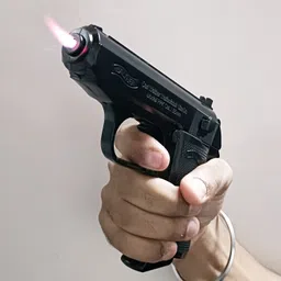 airmount ™5 ABC Black Pistol Shaped Gun Shaped refillable Cigratte Lighter Flame Lighter Fully Metal 508 Gun Shaped Jet Flame Windproof Cigarette Lighter Pocket Lighter image 4