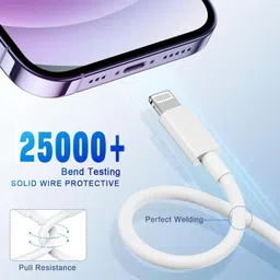 YAARISTYLE Lightning Cable 1 m USB C to (Lightning Cable) Mobile Charger Cable for iPhone14/13/12/11 SeriesW498 image 5