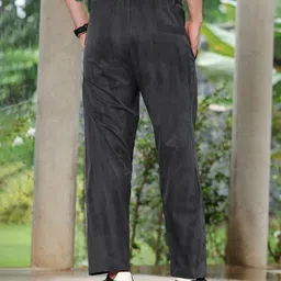 campus sutra Men Straight Fit Black Polycotton Trousers image 3