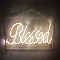 sifty creative Blessed (W 12 x H 6) Acyrlic & Silicone LED Neon Light (Blue) image 2