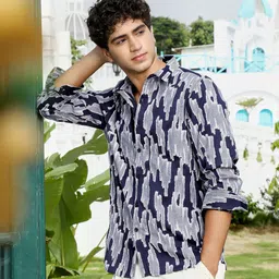 campus sutra Men Regular Fit Printed Spread Collar Casual Shirt-picture-15