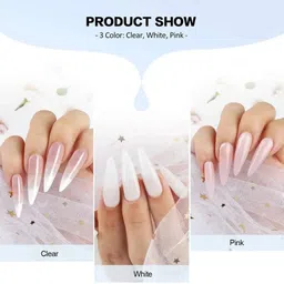 ruby face Nail Kit Acrylic Powder and Monomer Set with Nail Brush, Pink White Clear image 4