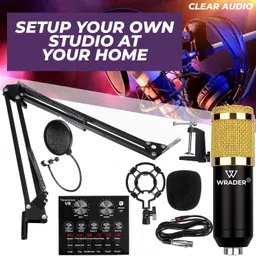 mobizac Condenser Mic Kit with Sound Card for Recording, Streaming, Singing, Podcast Microphone image 4