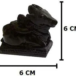 keshav banjara enterprises Artistic Black Marble Shivling and Nandi Idol for Devotion Decorative Showpiece - 4 cm image 3