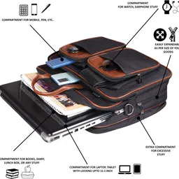 hvh world Men Black Messenger Bag image 4