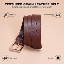 red tape Men Formal, Casual Brown Genuine Leather Belt image 2