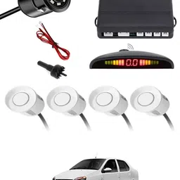 zplus Car Parking Sensors - Set of 4 with Reverse Parking Camera (White)-151 Safety of Passengers/Car One Alarm Kit-2471 Parking Sensor-picture-25