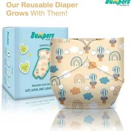 bumpers Premium & Ultra Soft Organic Cloth Diaper for babies Combo, Beige+Light Pink image 5