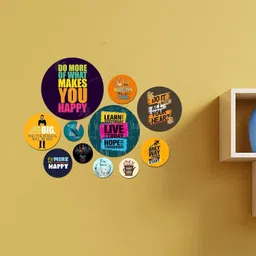sndart Set Of 11 Modern Art Motivational Quotes Round Self Adhesive Wall Paintings Pack of 11 image 3