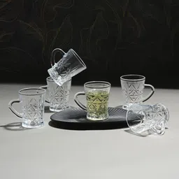 Pack of 6 Glass Clear Glass Cup | Stylish & Easy-To-Handle Mug For Hot Beverages, Pack Of 6 -A16-image-40
