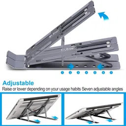 IMMUTABLE Foldable Height Adjustable Laptop Stand SVV4 Aluminium Floor and Desk Stand Laptop Stand with Adjustable Height Compatible with Universal Laptops-picture-16