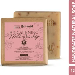 nat habit Milk Rosehip Bathing Soap - Reduces Wrinkles, Blackheads & Body Odor image 1