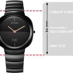 titan Edge Squircle Quartz in Rich Black with Glossy Ceramic Analog Watch - For Men & Women NT1841NC01 image 4