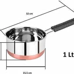 puhbrhy heavy quality aluminium silver touch tea Pan/Induction Sauce pan/Tea pan/milk pa Sauce Pan 14 cm diameter 1 L, 1.5 L, 2 L capacity image 4