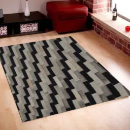 dazzhome Grey and Black Hair On Leather Abstract Hand Woven 6ftX9ft Carpet-picture-39