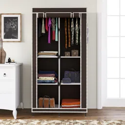 furnigully 7800-3 C Cloth Rack Storage Organizer Shelves Almirah PP Collapsible Wardrobe-picture-19