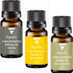 agwan Aromas Essential Oils Pack of 3 | Pure Herbal Vanila, lemongrass & jasmin Aroma Oil-picture-32