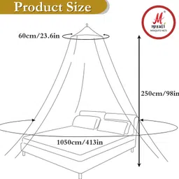 maruti enterprise Polyester Adults Washable Double Bed and king size bed(round) Mosquito Net image 4