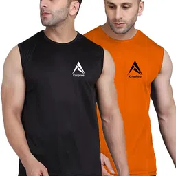 kroptee Pack of 2 Latest Cotton Blend Gym Vest For Men Men Vest image 1