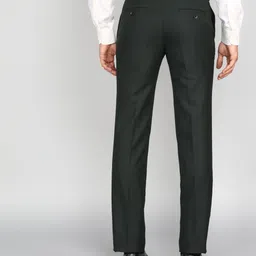 raymond Men Slim Fit Dark Green Polyester Trousers image 4