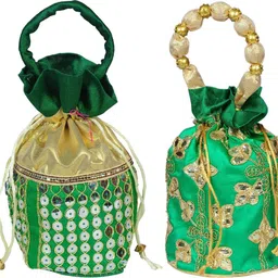 sunesh creation Women Green, Green Potli-picture-15