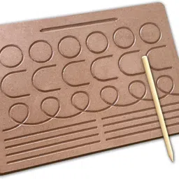 minileaves Wooden Pattern Tracing Board Beginner - Hand Writing Practice Board 2+ Kids-picture-22