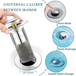 kartaharta Basin Stainless Steel Pop-Up Strainer image 5