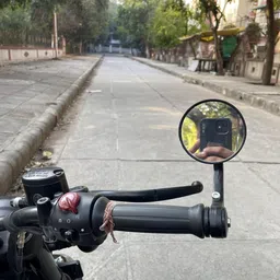 grandbiker Manual Rear View Mirror, Driver Side, Dual Mirror For Royal Enfield Hunter 350 image 3