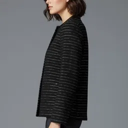 hang n hold Women Striped Single Breasted Casual Blazer image 3