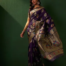Sangria Woven-Designed Saree With Blouse Piece-picture-40