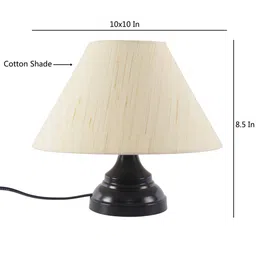 new era Off White Cotton Shade Table Lamp with Black Base image 5
