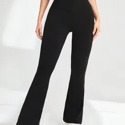 dtr fashion Women Regular Fit Black Lycra Blend Trousers-picture-10