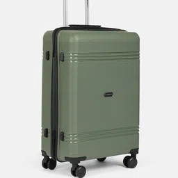 Small Check-in Suitcase (20 inch) 4 Wheels - Priority 20 Inch Lightweight ABS Hard Shell Cabin Size Travel Trolley Bag - Green-image-4