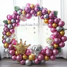 soi Solid Chrome Balloons With Crown For Decoration Birthday, Baby Shower, Wedding Party Balloon image 1